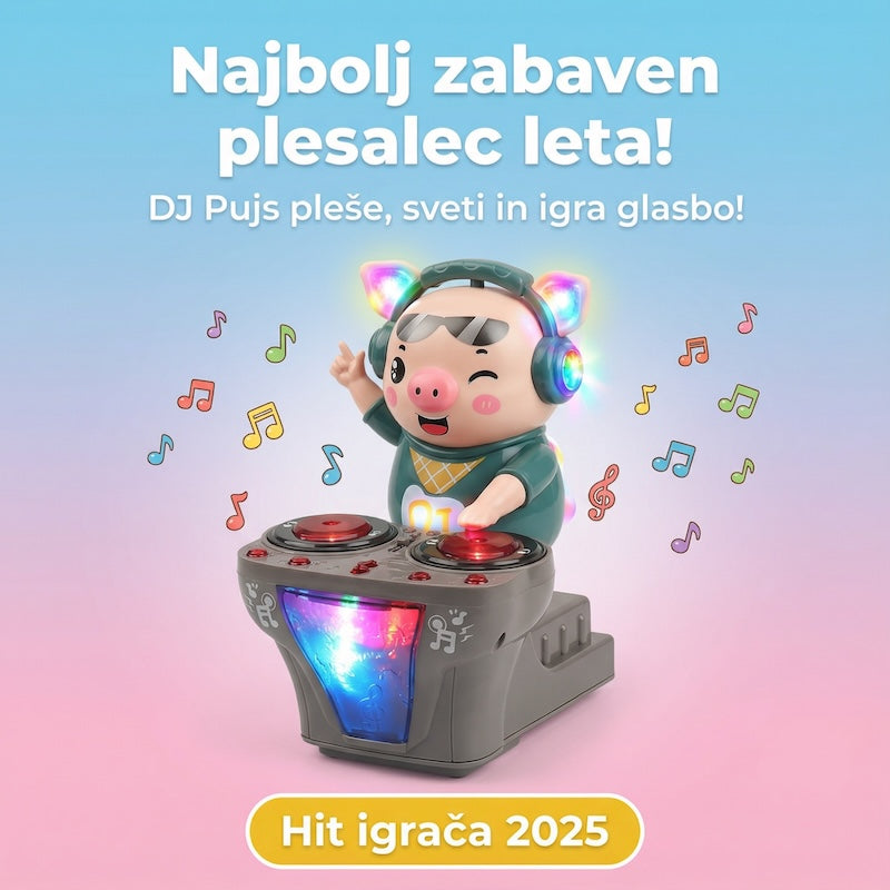 Plesajoči DJ pujsek z glasbo in led lučkami
